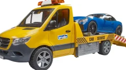 Bruder 02675 MB Sprinter Transporter Flatbed Tow Truck and Roadster, Light & Sound Module