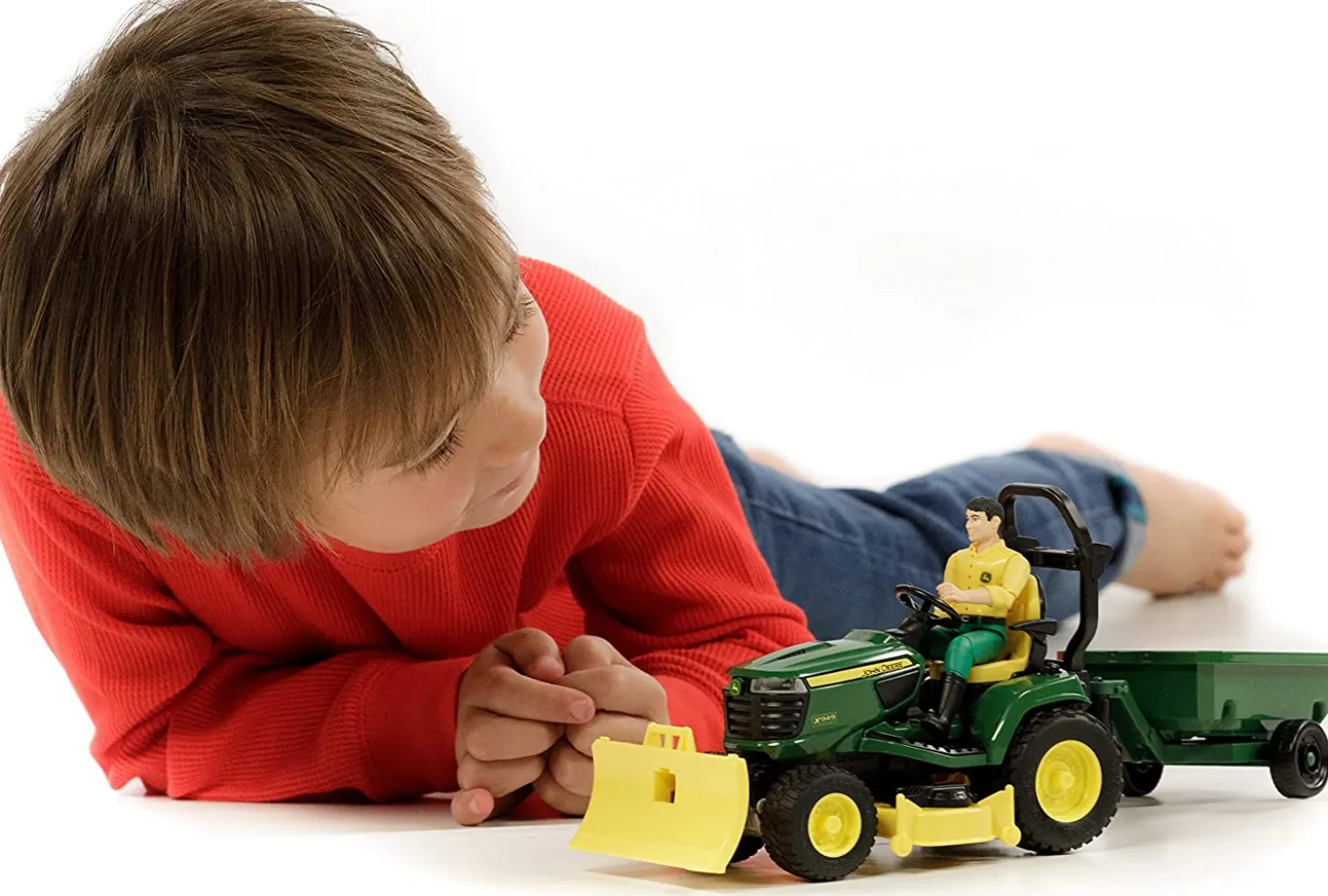 Bruder bworld John Deere X949 Lawn Tractor with Trailer and bworld Figure
