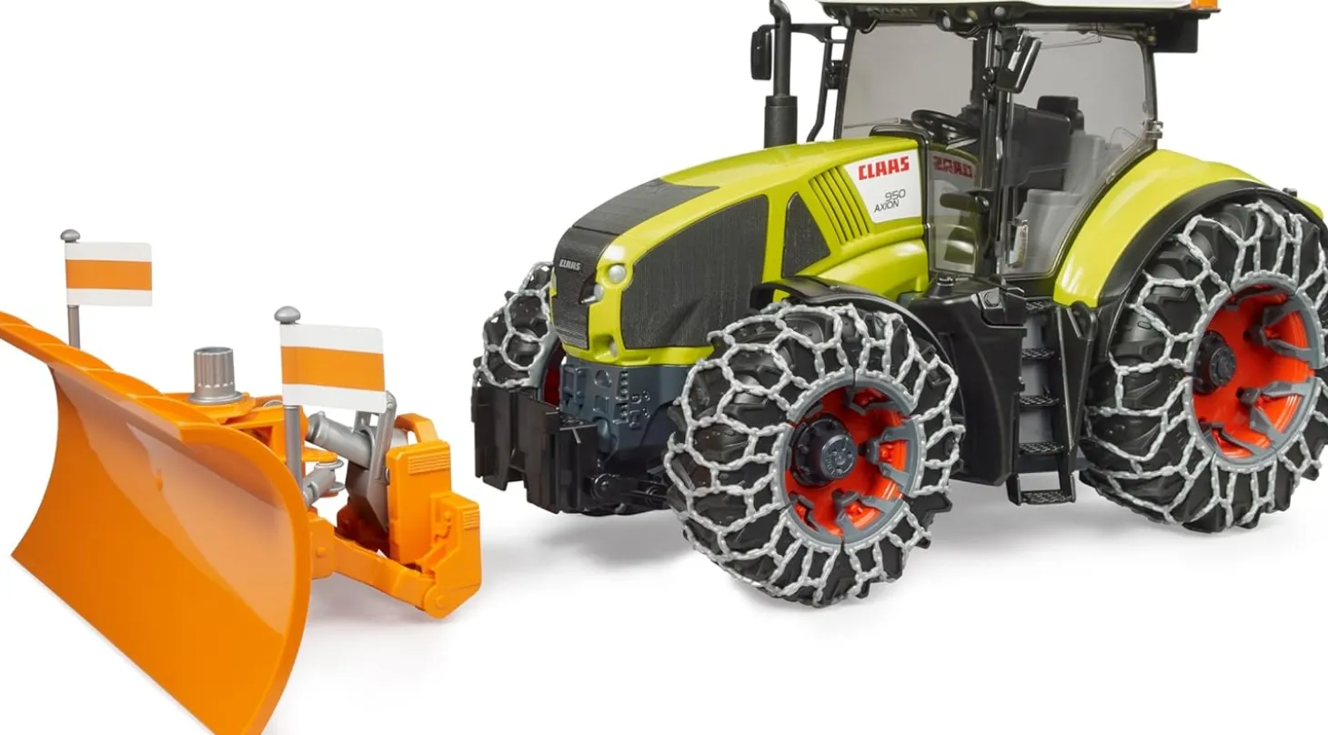 Bruder CLAAS Axion 950 with Snow Chains and Snow Blade