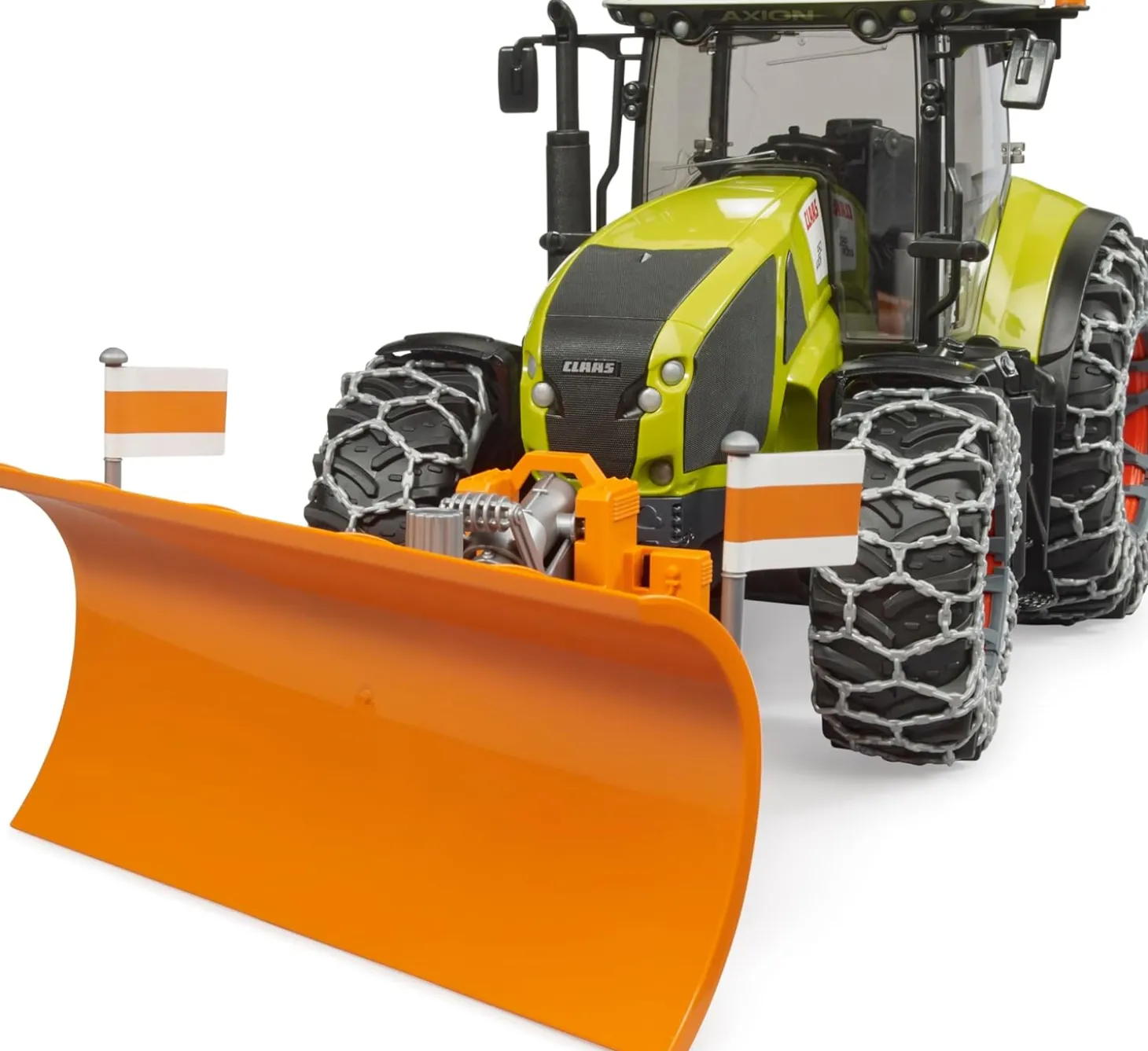 Bruder CLAAS Axion 950 with Snow Chains and Snow Blade