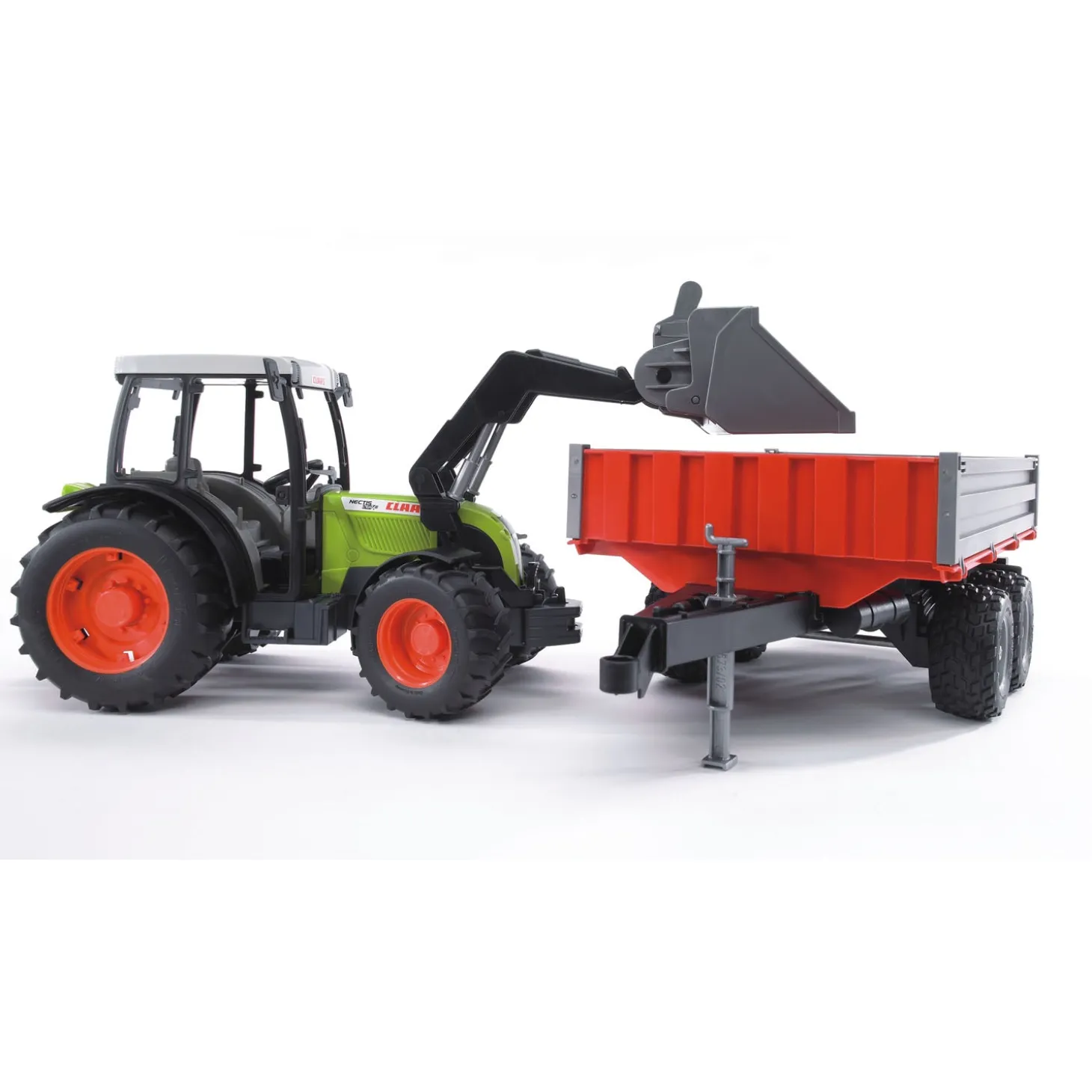 Bruder Claas Nectis 267 F Farm Tractor with Frontloader and Trailer