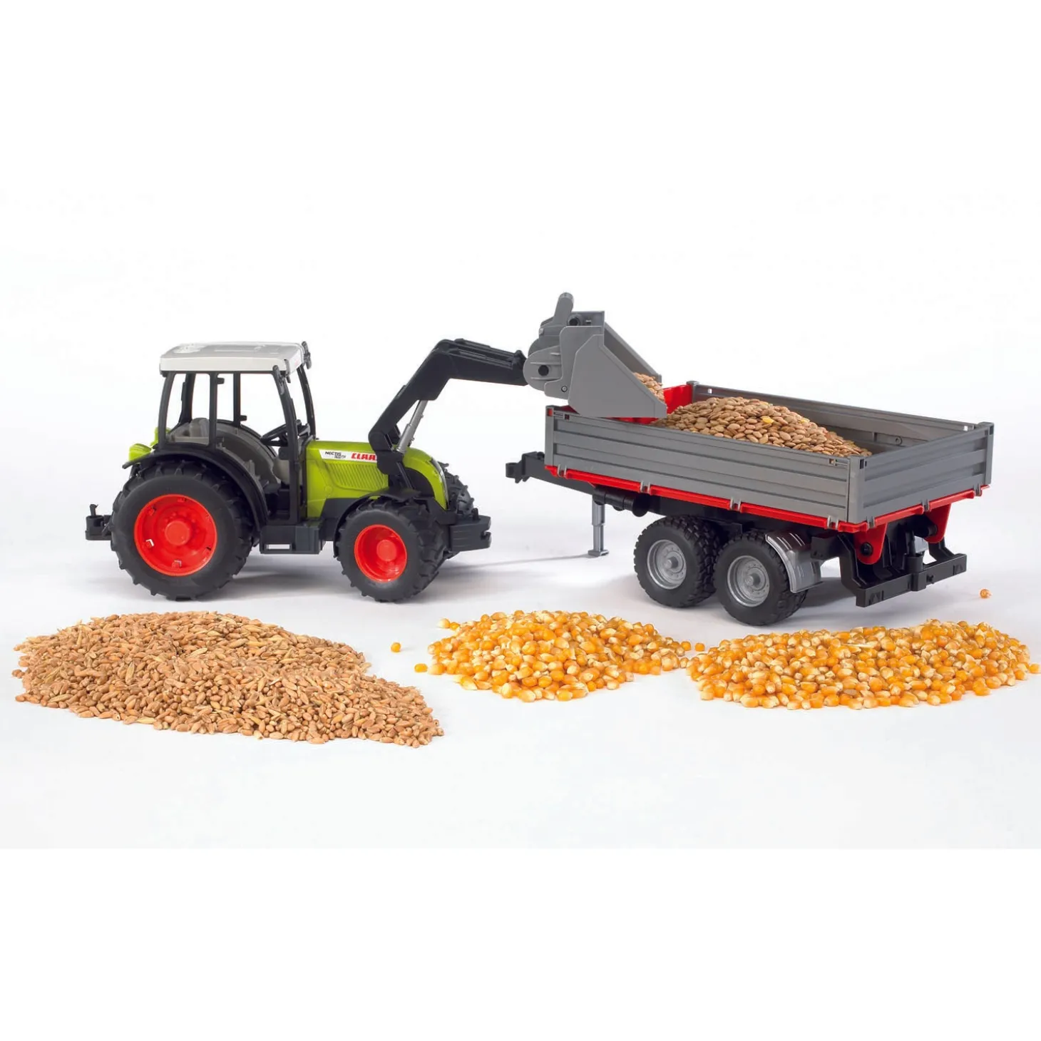Bruder Claas Nectis 267 F Farm Tractor with Frontloader and Trailer