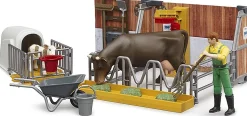 Bruder Cow and Calf barn with Farmer