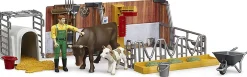 Bruder Cow and Calf barn with Farmer