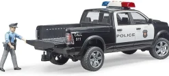 Bruder Dodge RAM 2500 Police Pickup Truck with Policeman Action Figure, Light & Sound Module