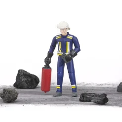 Bruder Fireman Action Figure with Firefighting Accessories, 60100