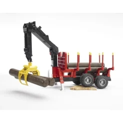 Bruder Forestry Trailer with Crane, Grapple and 4 Logs