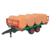 Bruder Hay Bale Transport Trailer with 8 Round Hay Bales