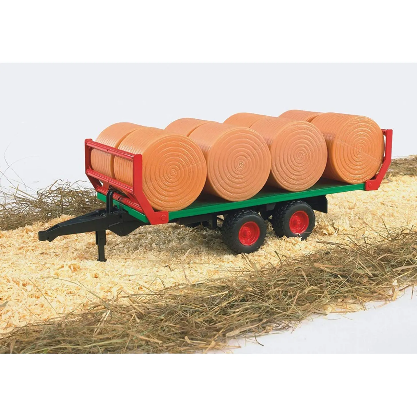 Bruder Hay Bale Transport Trailer with 8 Round Hay Bales