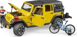 Bruder Jeep Wrangler Rubicon W Mountain bike and figure
