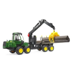 Bruder John Deere 1210e Log Hauler, Trailer, 4 Trunks and Grabber