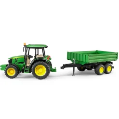Bruder John Deere 5115M Tractor with Farm Trailer