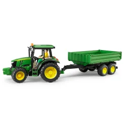 Bruder John Deere 5115M Tractor with Farm Trailer