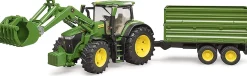 Bruder John Deere 7R 350 with Frontloader and Trailer