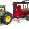 Bruder John Deere 7R 350 with Forestry Trailer and 4 Trunks