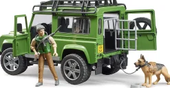 Bruder Land Rover Defender with Forester and Dog