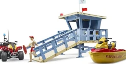Bruder Life Guard Station with Quad, Personal Water Craft and Lifeguard Action Figure