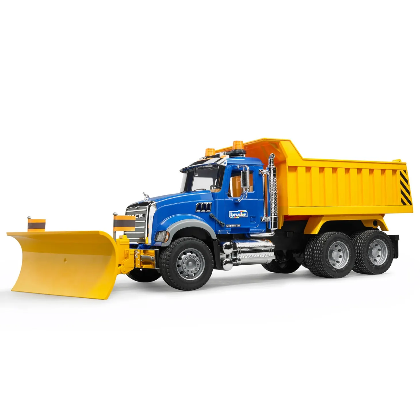 Bruder MACK Granite Dump Truck with Snow Plow Blade