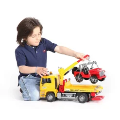 Bruder MAN TGA Tow Truck with Cross Country Vehicle