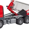 Bruder MAN TGS Truck with Roll-off Container and Schaeffer Loader