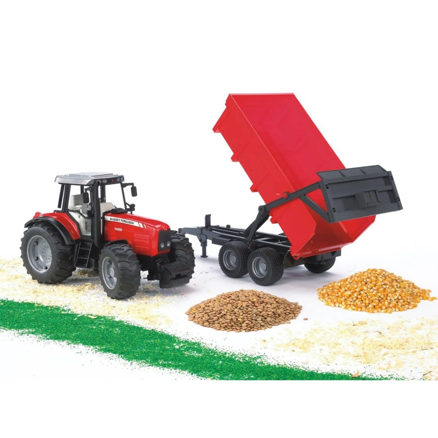 Bruder Massey Ferguson 7480 with Tipping Trailer