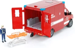 Bruder MB Sprinter Ambulance with Paramedic Fireman Figure, Integrated Light & Sound Module