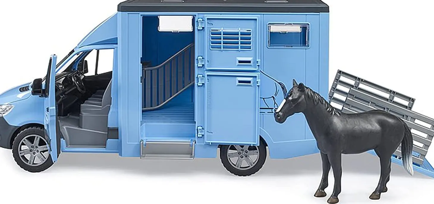 Bruder MB Sprinter Animal Transporter with Horse