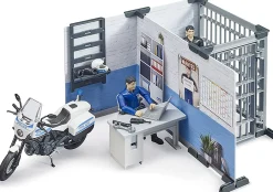 Bruder Police Station Set with Police Motorcycle and Figure