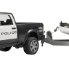 Bruder RAM 2500 Police Pickup with L + S Module Trailer & Boat