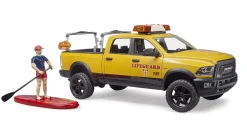 Bruder RAM 2500 Power Wagon Life Guard, Stand up Paddleboard, Light & Sound Module, 02506