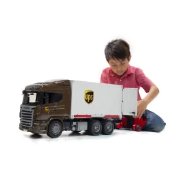Bruder SCANIA R-Series UPS Logistics Box Truck with Forklift