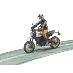 Bruder Scrambler Ducati Desert Sled Motorcycle with Driver Action Figure