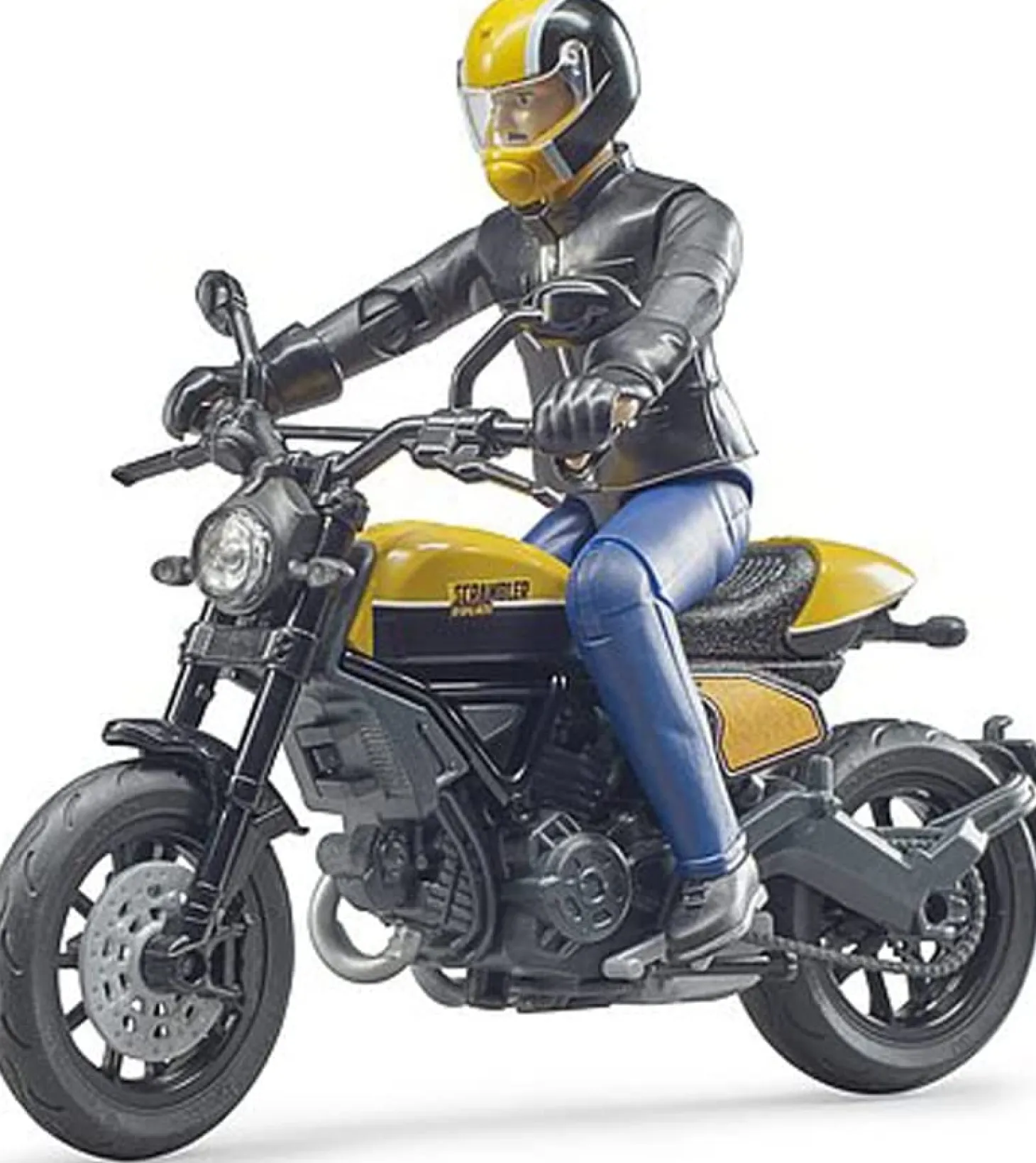 Bruder Scrambler Ducati Full Throttle Motorcycle with bworld Driver Figure