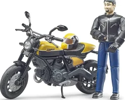 Bruder Scrambler Ducati Full Throttle Motorcycle with bworld Driver Figure