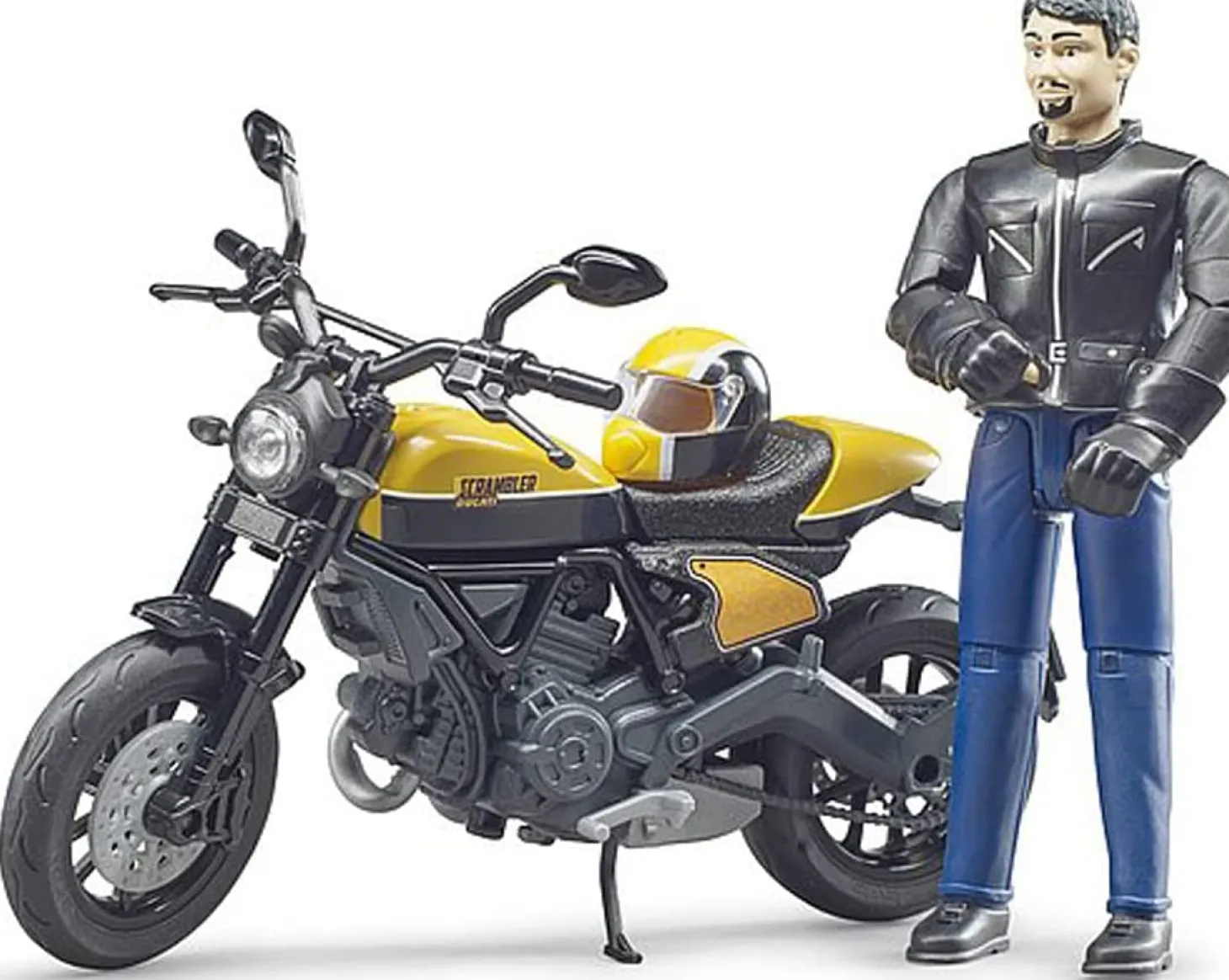 Bruder Scrambler Ducati Full Throttle Motorcycle with bworld Driver Figure
