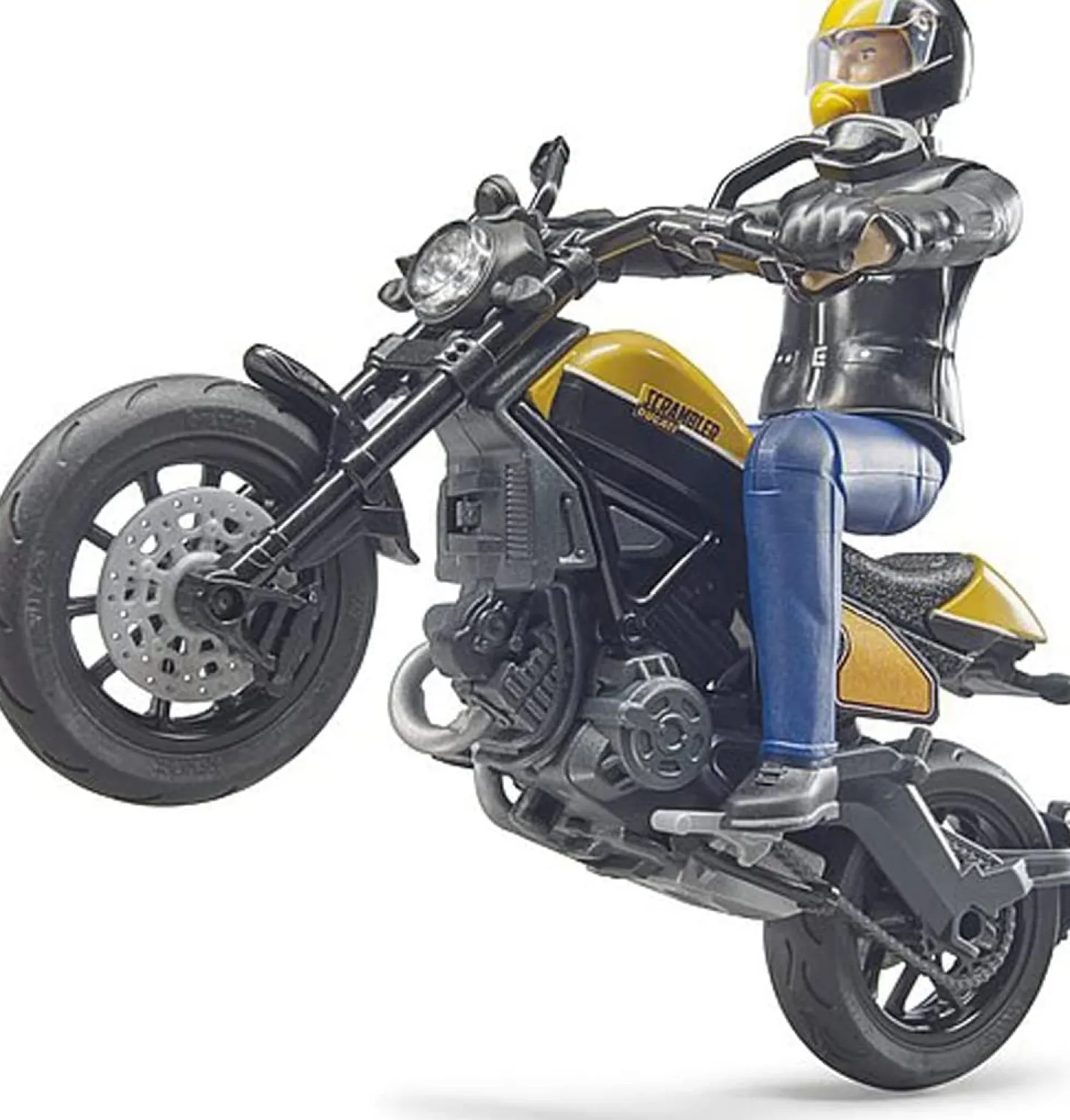 Bruder Scrambler Ducati Full Throttle Motorcycle with bworld Driver Figure