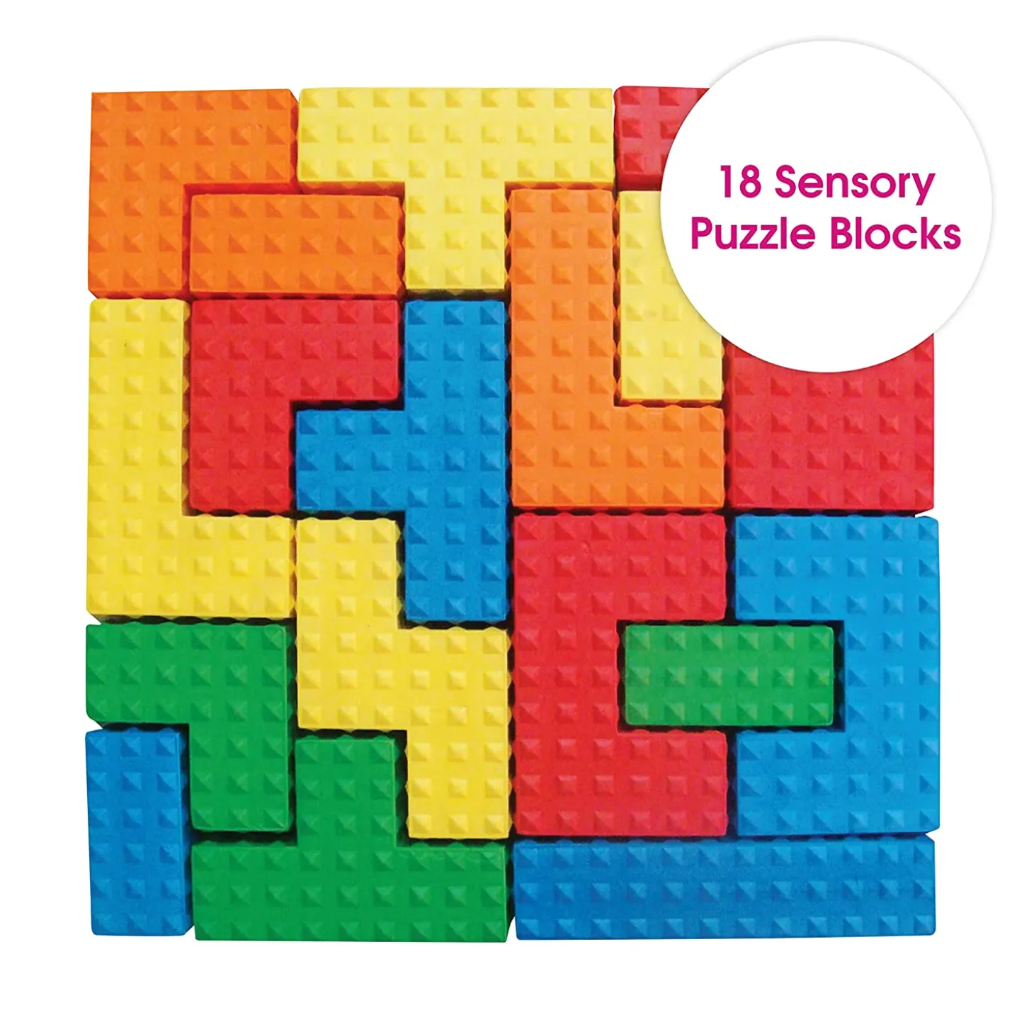 Edushape Easy Grip Puzzle Play Blocks - 18 Pieces