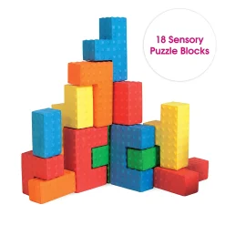Edushape Easy Grip Puzzle Play Blocks - 18 Pieces