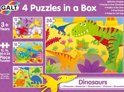 Galt 4 Puzzles In A Box - Dinosaurs