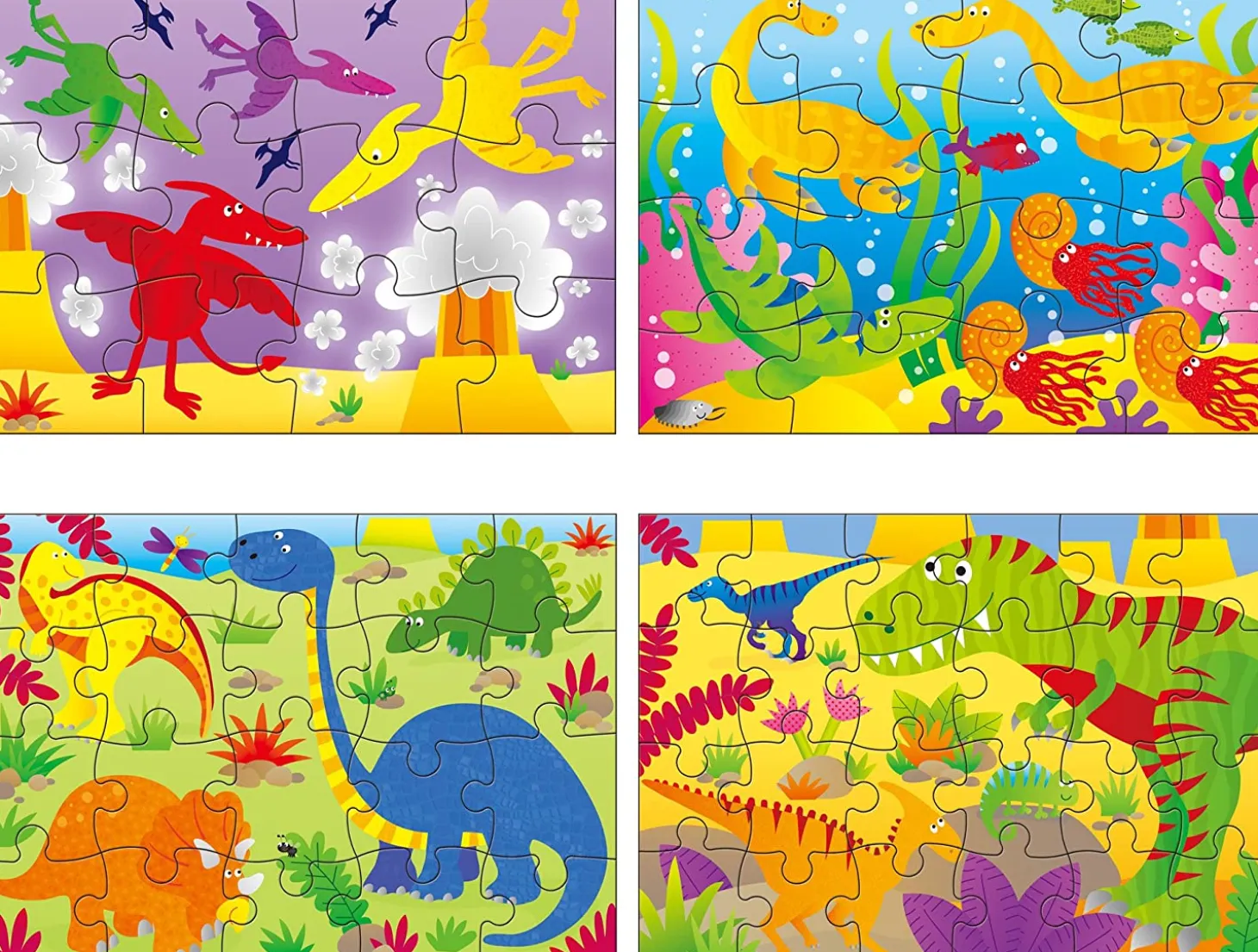 Galt 4 Puzzles In A Box - Dinosaurs