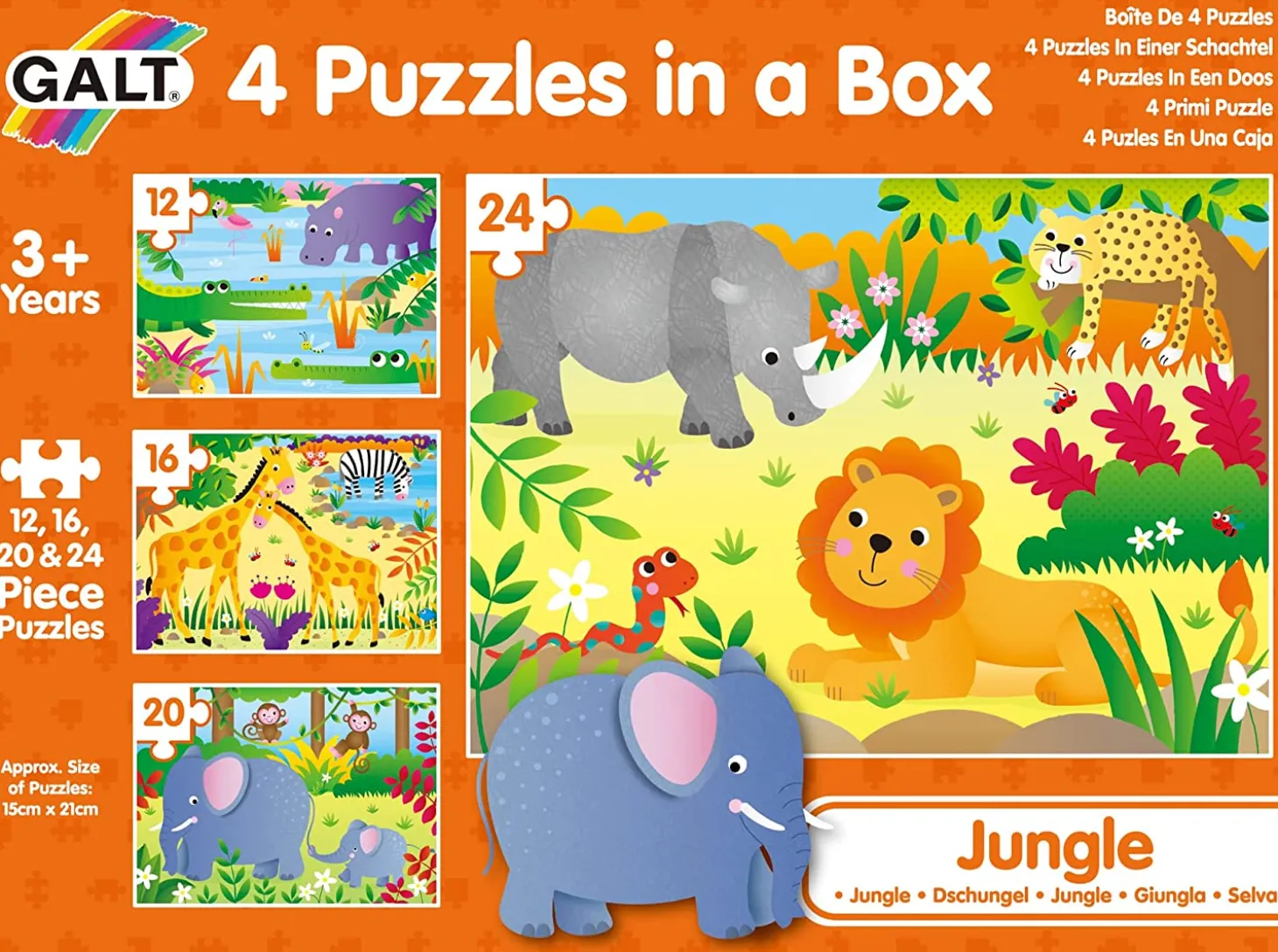 Galt 4 Puzzles In A Box - Jungle