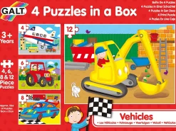 Galt 4 Puzzles In A Box - Vehicles