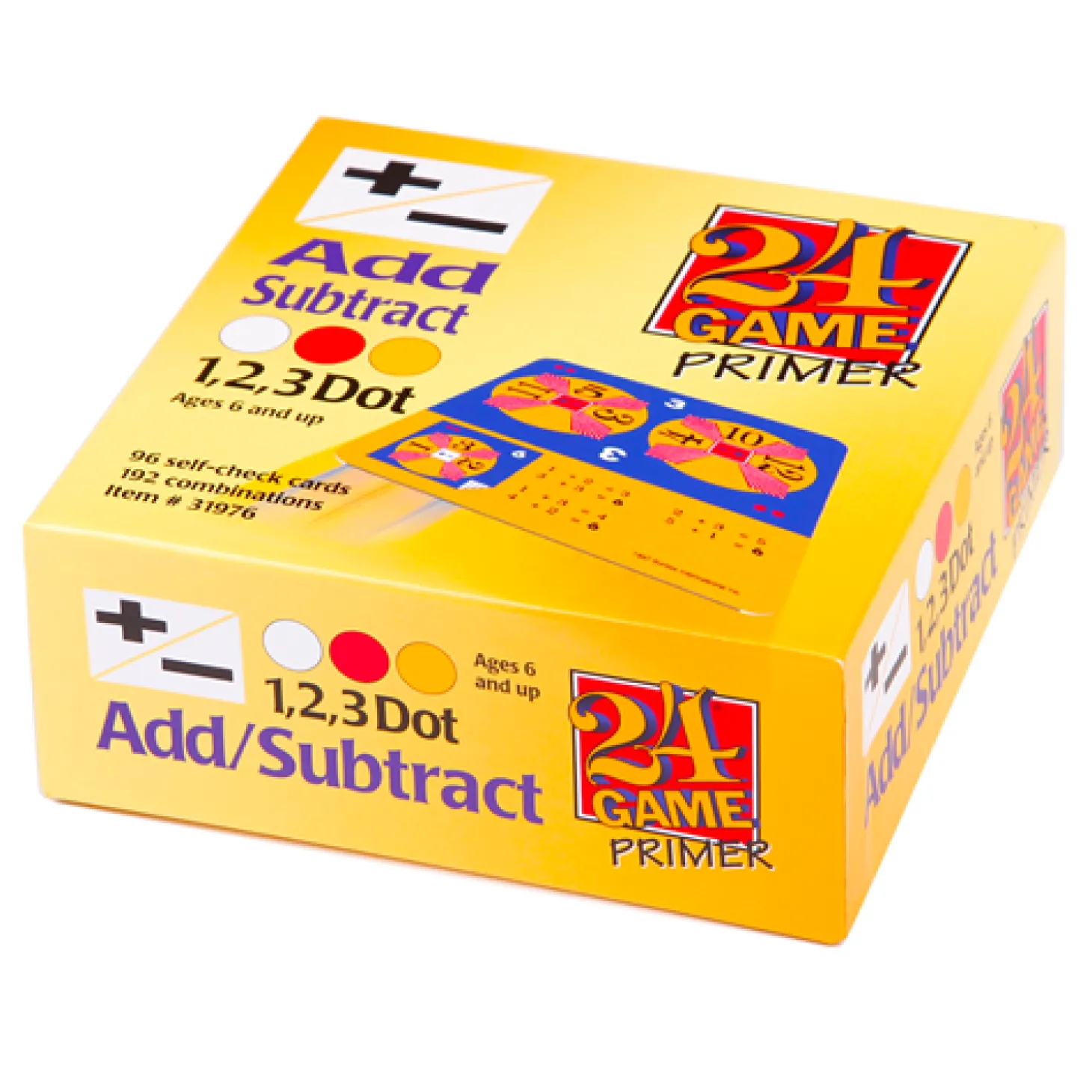 24 Game Add and Subtract Primer Math Card Game, 96 Card Pack