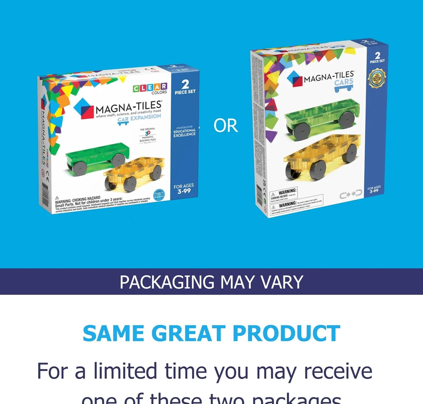 MAGNA-TILES Cars - 2 Piece Expansion Set