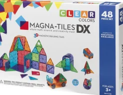 MAGNA-TILES DX Clear Colors Magnetic Construction Deluxe Set - 48 Piece