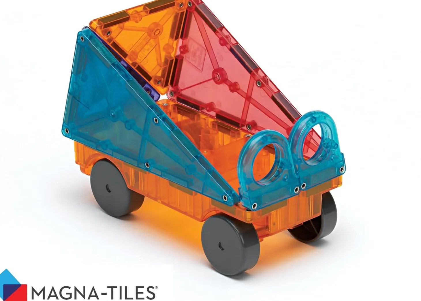 MAGNA-TILES DX Clear Colors Magnetic Construction Deluxe Set - 48 Piece