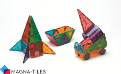 MAGNA-TILES DX Clear Colors Magnetic Construction Deluxe Set - 48 Piece