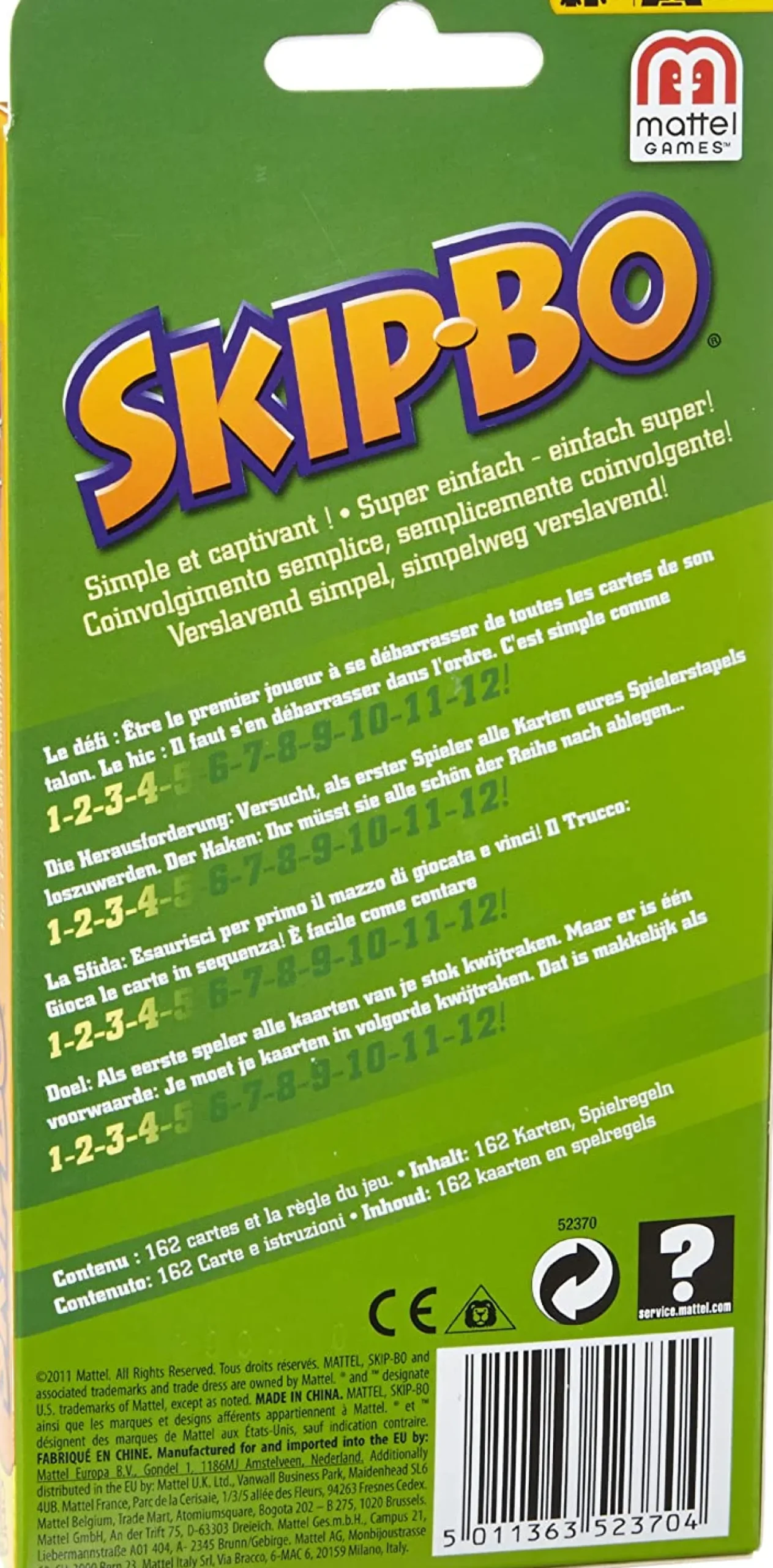Mattel Skip-Bo Card Game