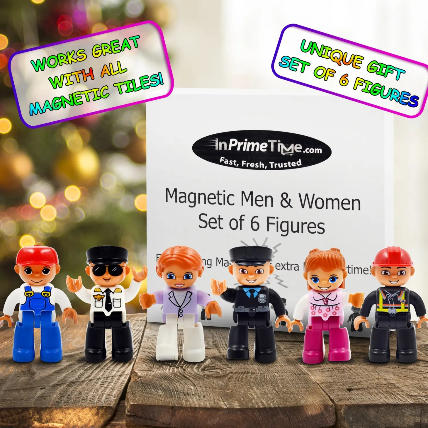 PicassoTiles Magnetic Magnetic Men - 6pc