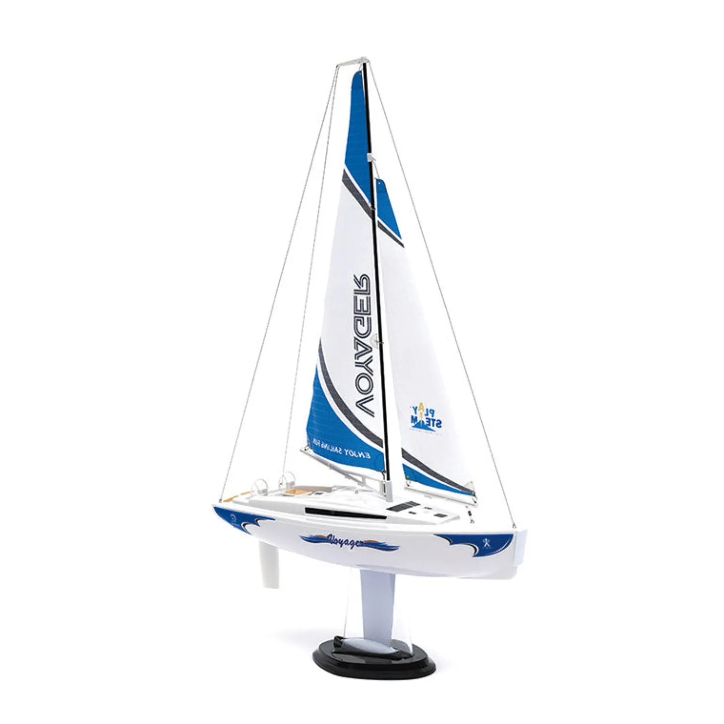 Playsteam Voyager 280 Motor-Power RC Sailboat - 14 in, Blue